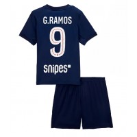Camisa de Futebol Paris Saint-Germain Goncalo Ramos #9 Equipamento Principal Infantil 2025-26 Manga Curta (+ Calças curtas)